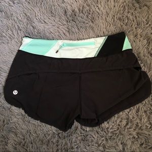 Black Lululemon Shorts Colored Waistband Size 4